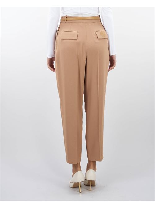 Crepe trousers with belt and embroidery Elisabetta Franchi ELISABETTA FRANCHI | Pants | PA02846E2032